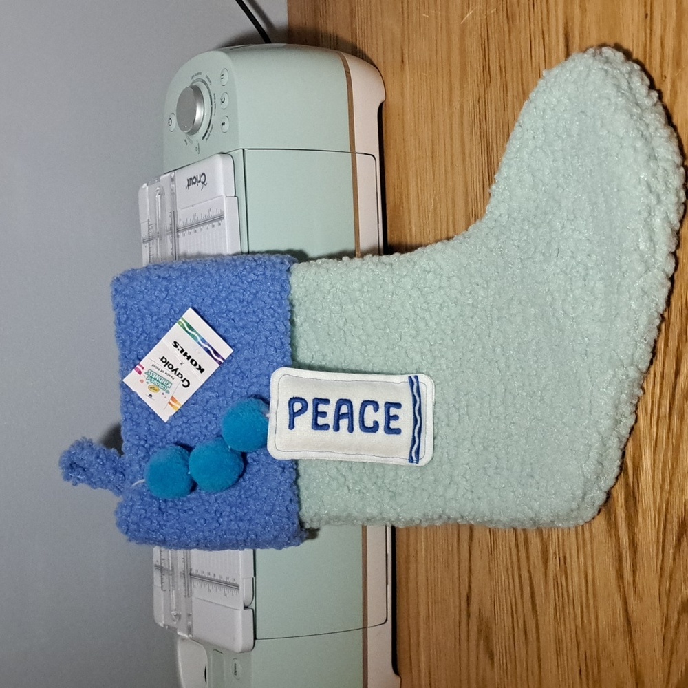 Crayola x Kohl's Jumbo Blue/Light Green Christmas Stocking